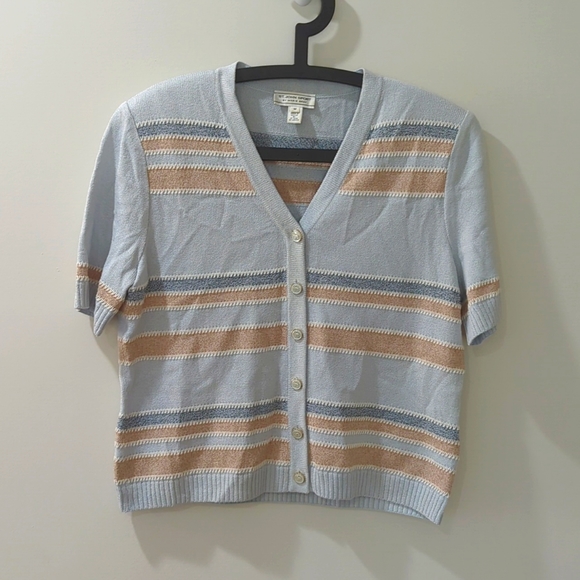 St. John Sport by Marie Gray Sweaters - St John Sport Vintage Blue Wool Blend Cardigan Sweater